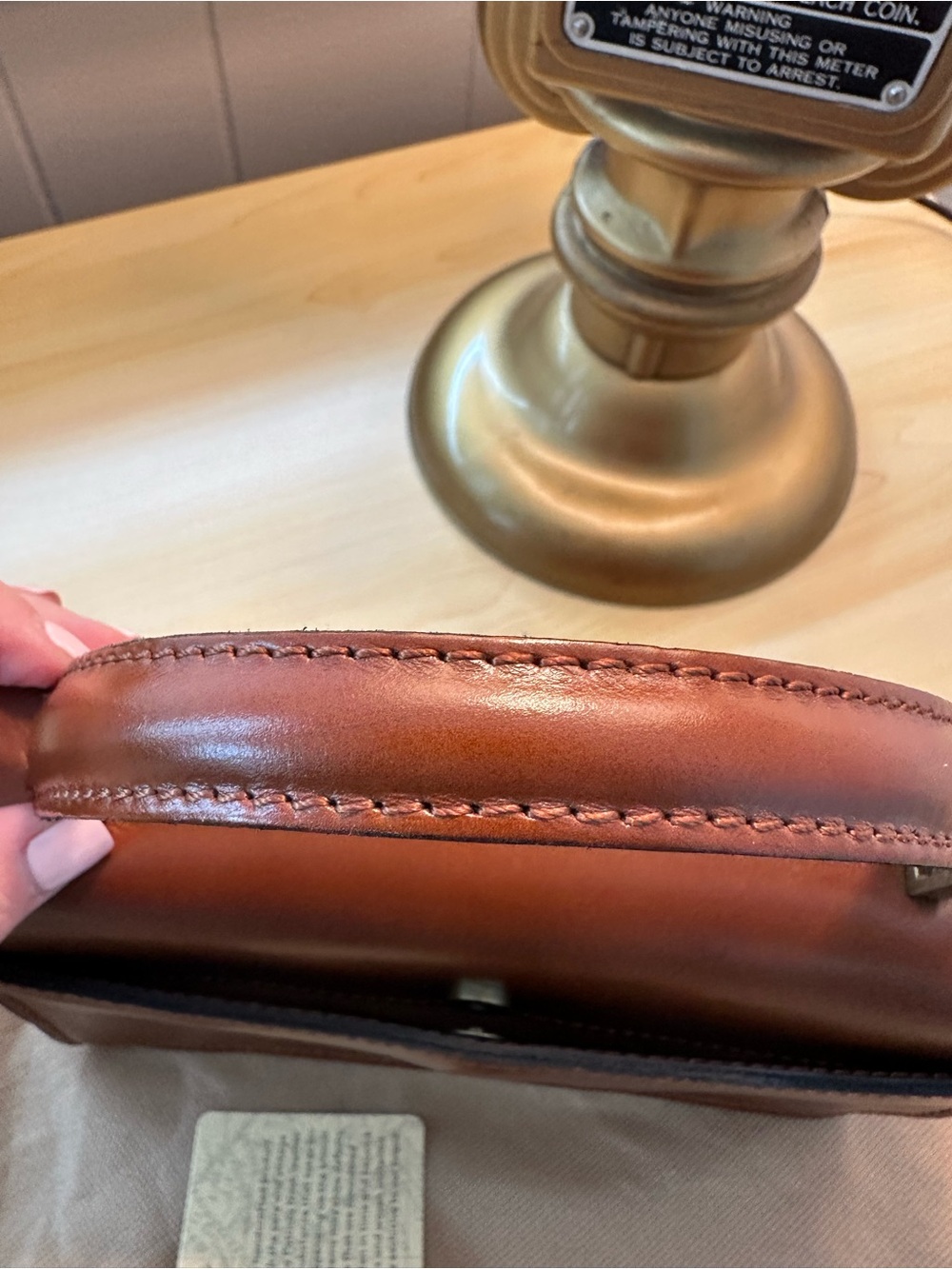 Patricia Nash Top Handle Brown Leather w Crossbody Strap - Picture 8 of 13